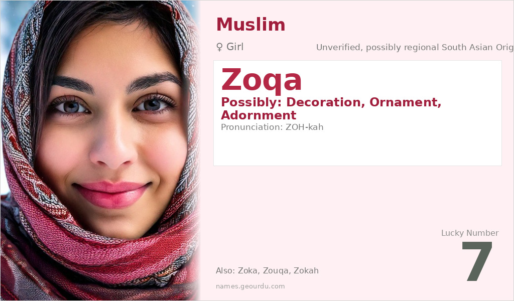 Zoqa Name Meaning and Details