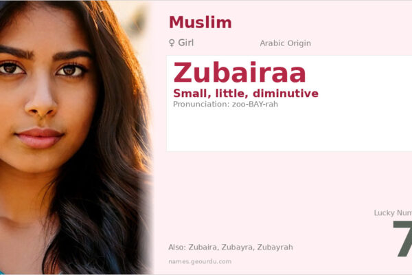 Zubairaa Name Meaning — Arabic Origin, Girl Name & Details (2025)