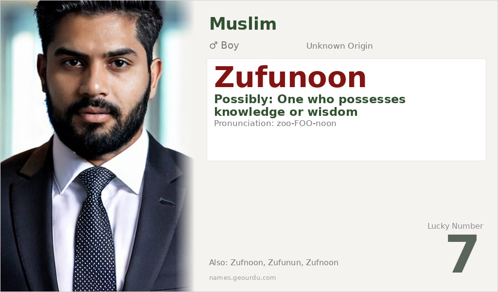 Zufunoon Name Meaning and Details