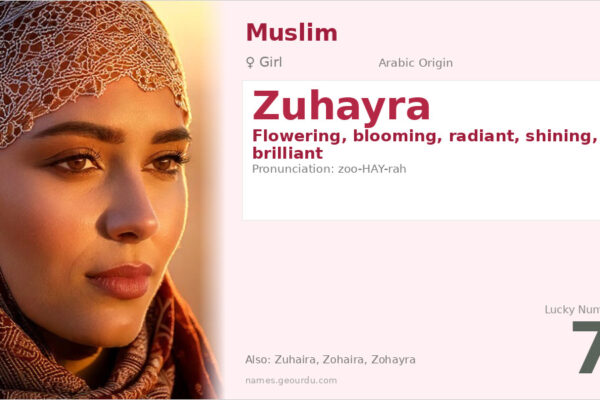 Zuhayra Name Meaning — Arabic Origin, Girl’s Name & Details (2025)