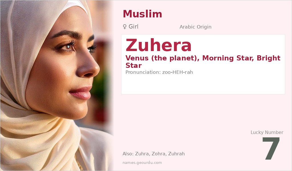 Zuhera Name Meaning and Details
