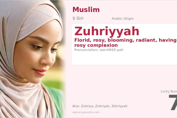 Zuhriyyah Name Meaning — Arabic Origin, Girl Name & Details (2025)