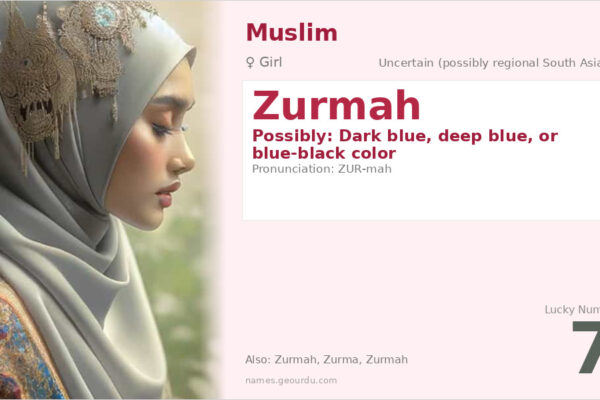 Zurmah Name Meaning — Origin, Gender & Details (2025)