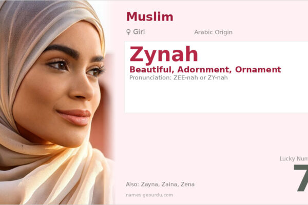 Zynah Name Meaning — Arabic Origin, Girl Name & Details (2025)