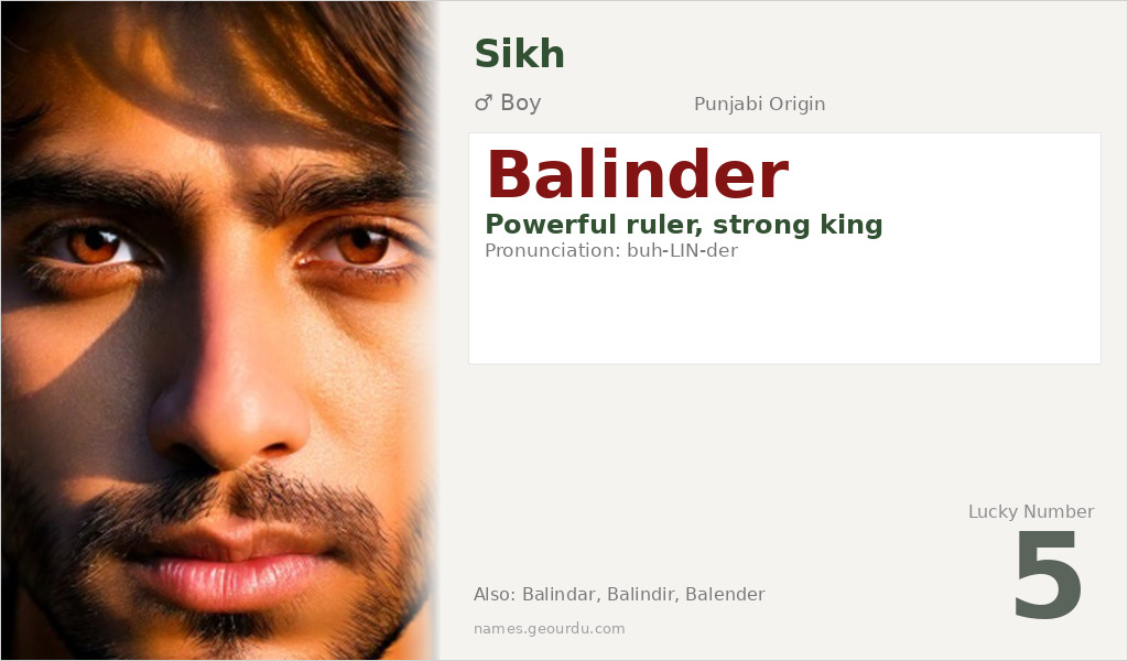 Balinder Name Meaning and Details