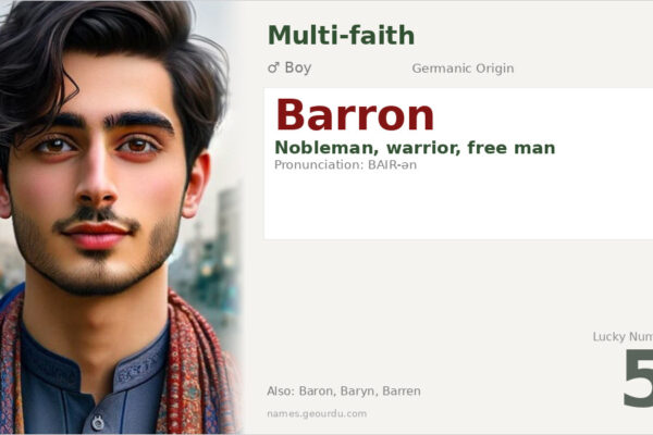 Barron Name Meaning — Germanic Origin, Boy Name & Details (2025)