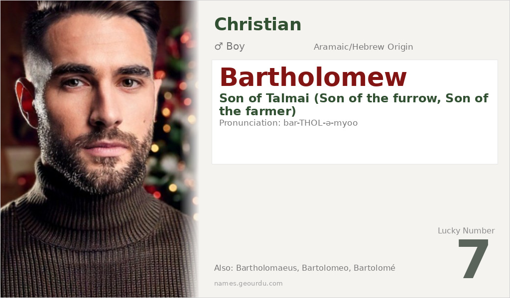 Bartholomew Name Meaning and Details