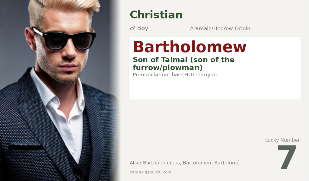 Bartholomew Name Meaning and Details