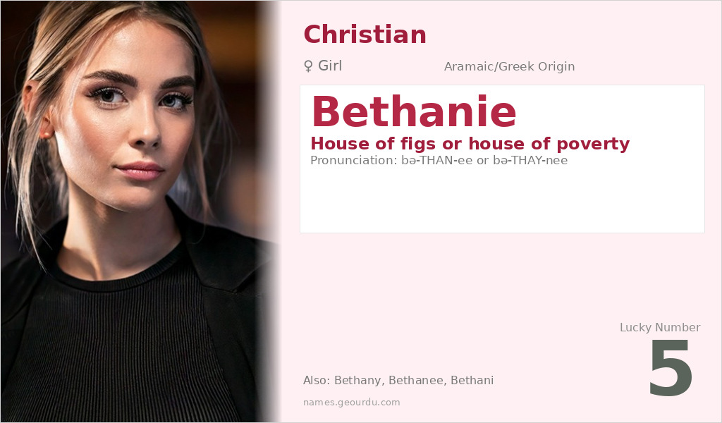 Bethanie Name Meaning and Details