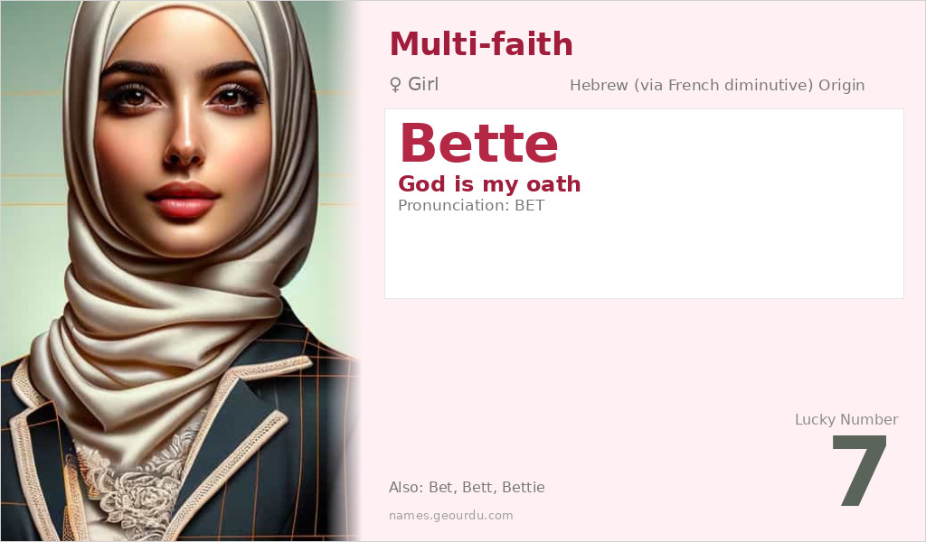 Bette Name Meaning and Details