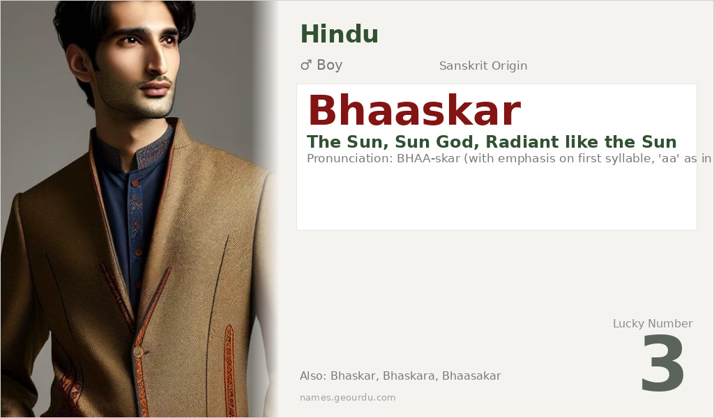 Bhaaskar Name Meaning and Details