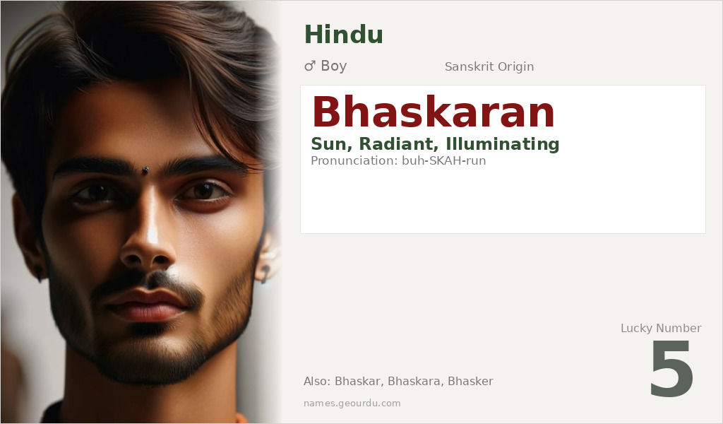 Bhaskaran Name Meaning and Details