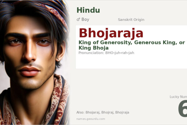 Bhojaraja Name Meaning — Sanskrit Origin, Boy & Details (2025)