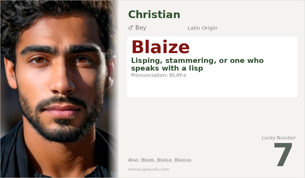 Blaize Name Meaning and Details