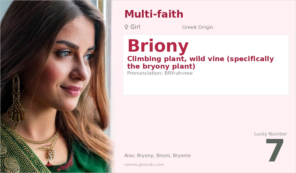 Briony Name Meaning and Details