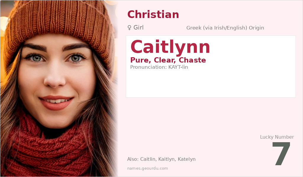 Caitlynn Name Meaning and Details