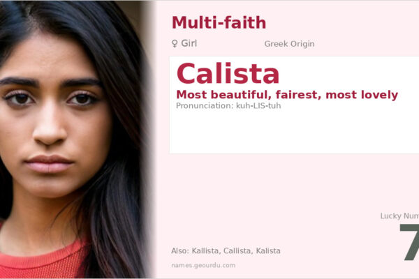 Calista Name Meaning — Greek Origin, Girl Name & Details (2025)