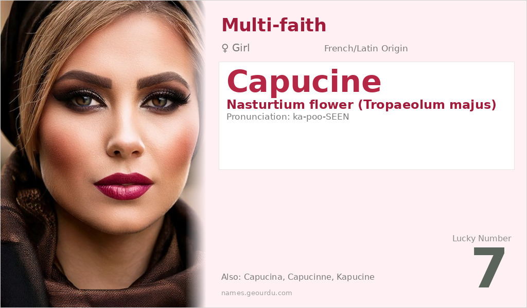 Capucine Name Meaning and Details