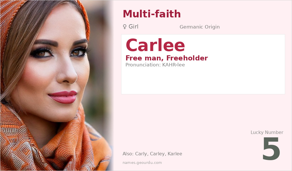 Carlee Name Meaning and Details