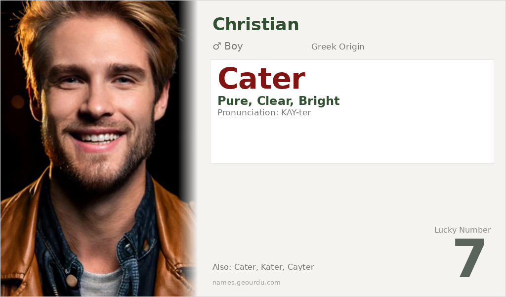 Cater Name Meaning and Details