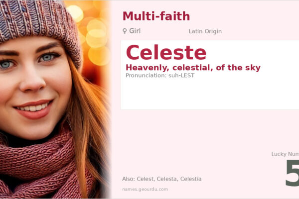 Celeste Name Meaning — Heavenly Origin, Girl Name & Details (2025)