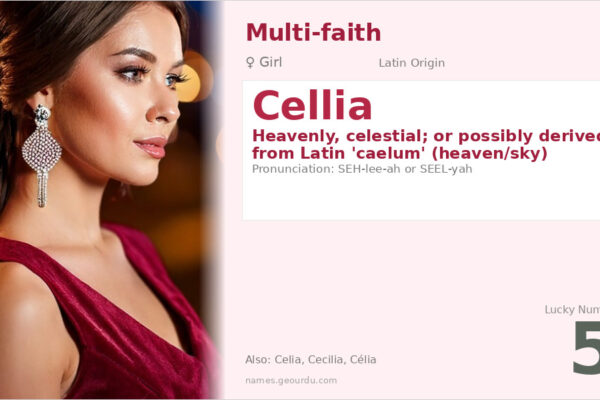 Cellia Name Meaning — Heavenly Origin, Girl Name & Details (2025)