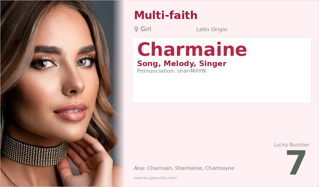 Charmaine Name Meaning and Details