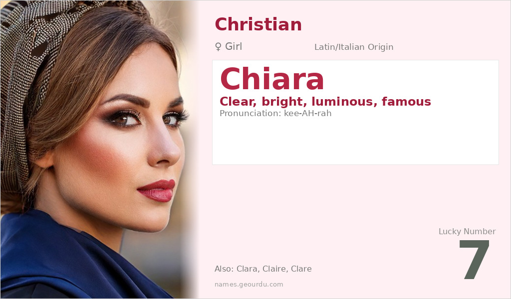 Chiara Name Meaning and Details