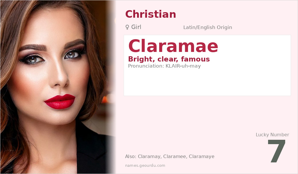 Claramae Name Meaning and Details