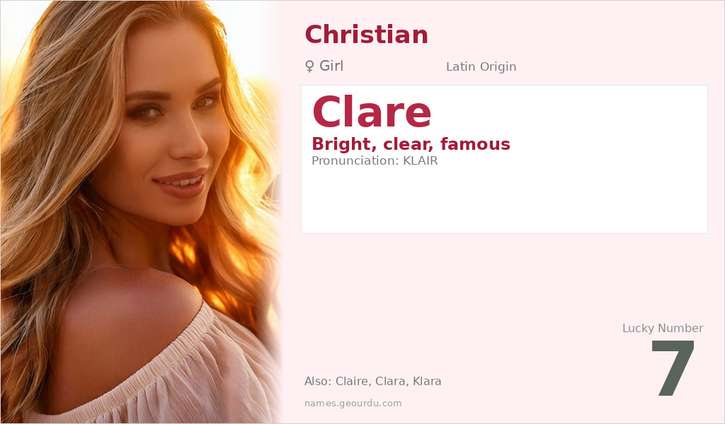 Clare Name Meaning and Details