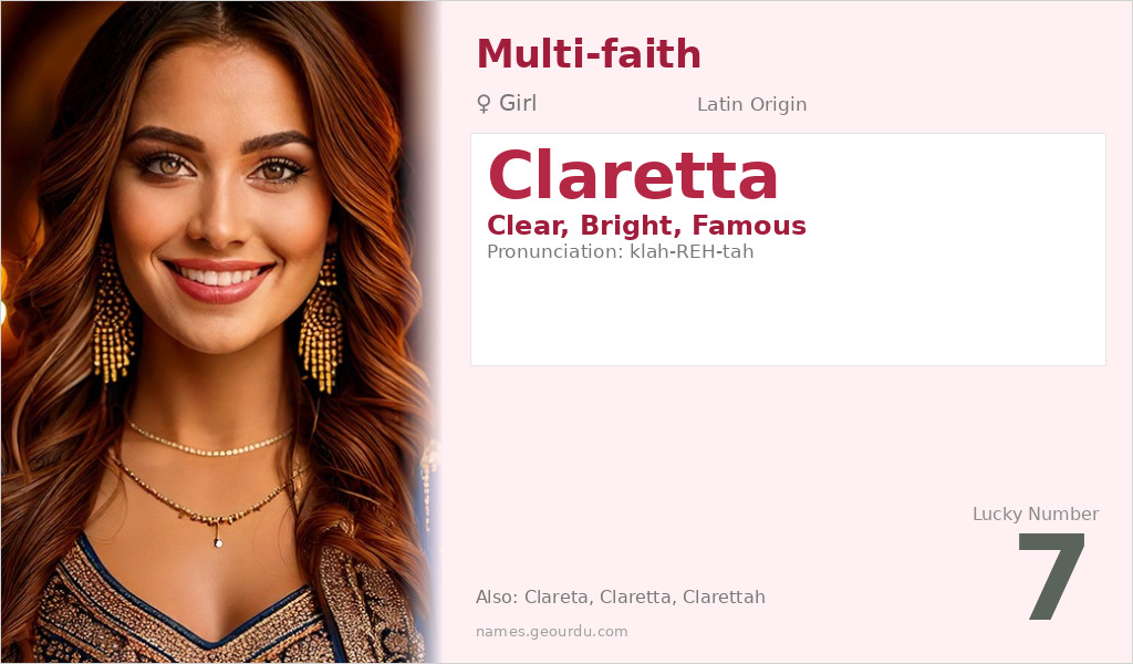 Claretta Name Meaning and Details