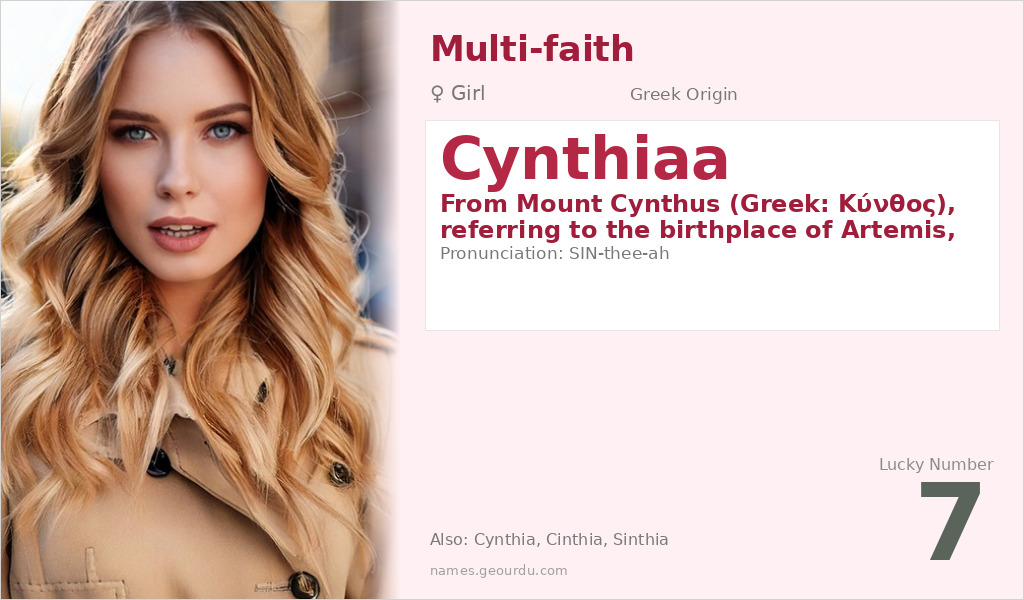 Cynthiaa Name Meaning and Details