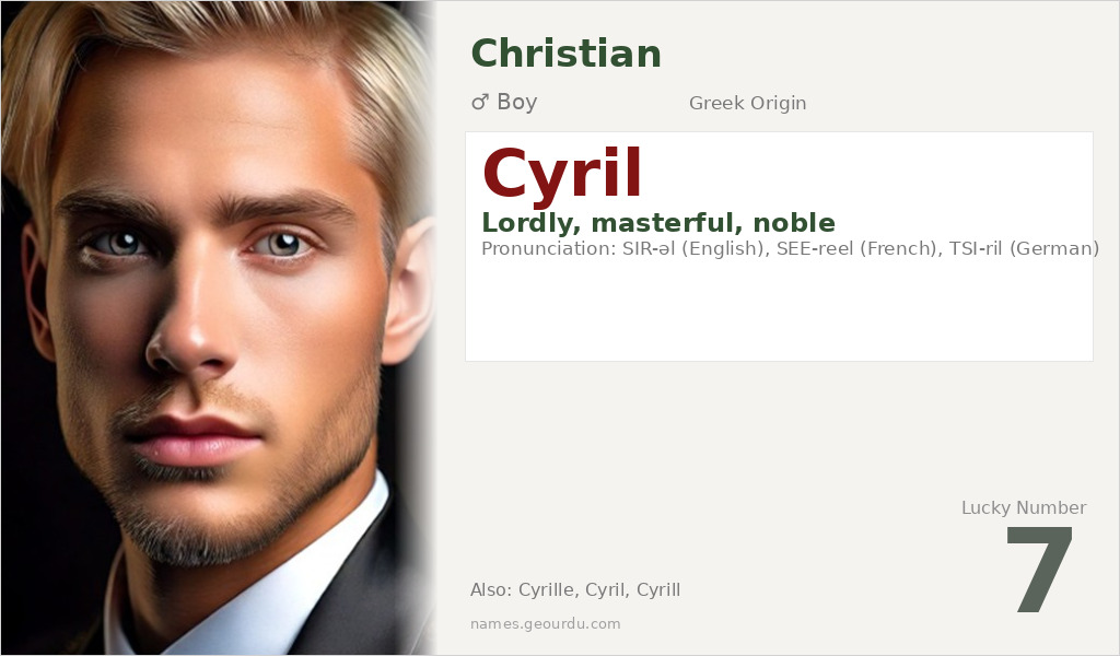 Cyril Name Meaning and Details