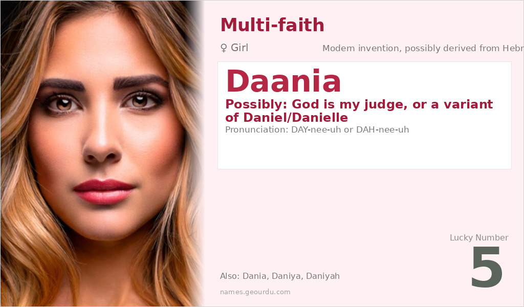 Daania Name Meaning and Details