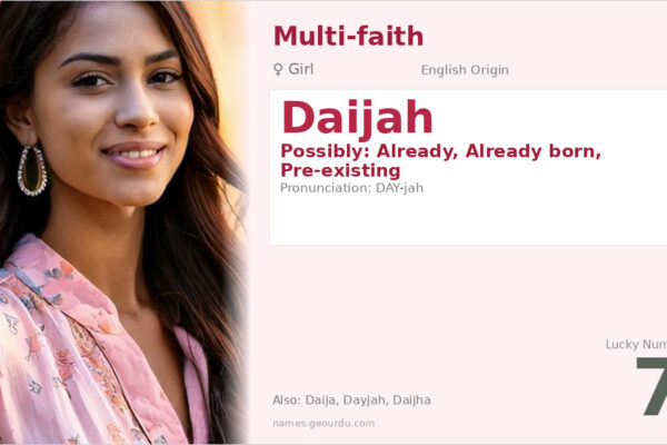 Daijah Name Meaning — Origin, Gender & Details (2025)