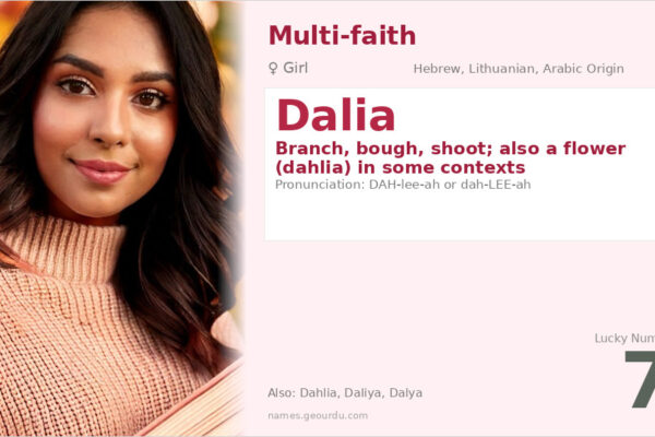 Dalia Name Meaning — Hebrew, Lithuanian & Arabic Origins (2025)