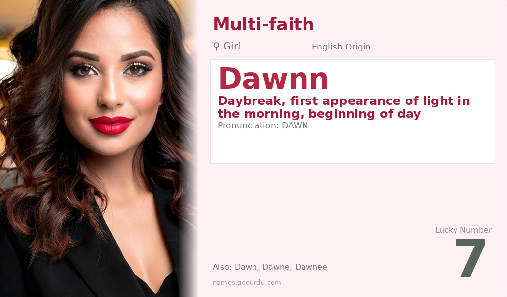 Dawnn Name Meaning and Details