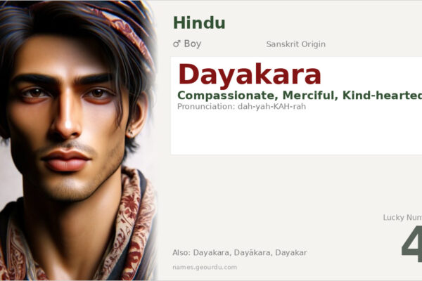 Dayakara Name Meaning — Sanskrit Origin, Boy Hindu Name & Details (2025)
