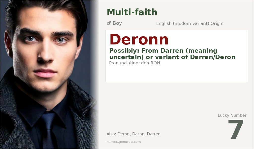 Deronn Name Meaning and Details