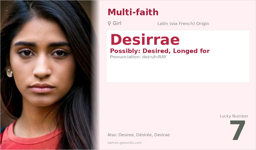 Desirrae Name Meaning and Details