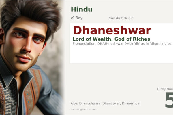 Dhaneshwar Name Meaning — Sanskrit Origin, Hindu Boy Name & Details (2025)
