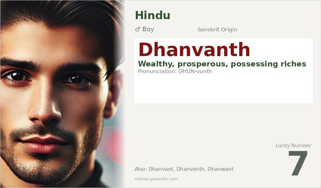 Dhanvanth Name Meaning and Details