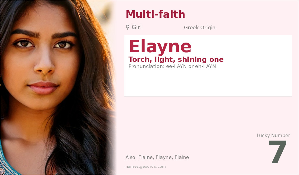 Elayne Name Meaning and Details