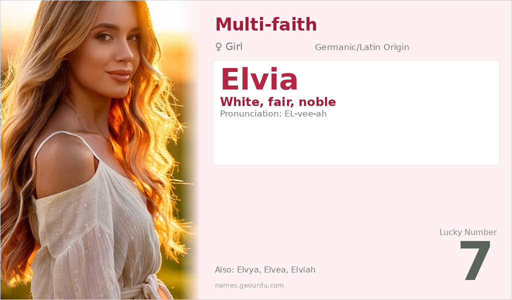 Elvia Name Meaning and Details