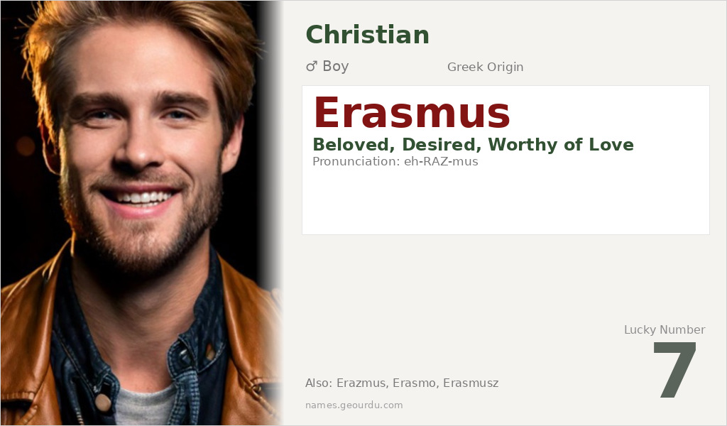 Erasmus Name Meaning and Details