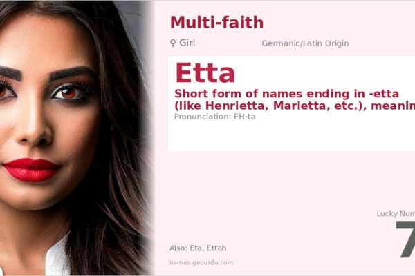 Etta Name Meaning — Germanic/Latin Origin, Girl Name & Details (2025)
