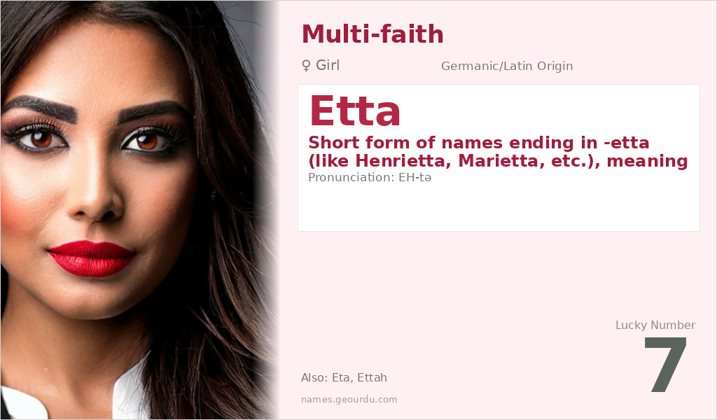 Etta Name Meaning and Details