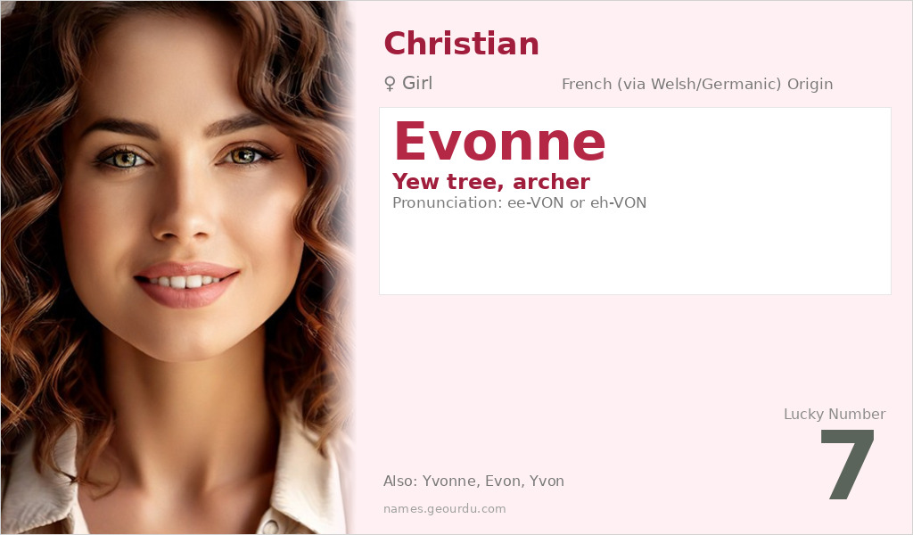 Evonne Name Meaning and Details