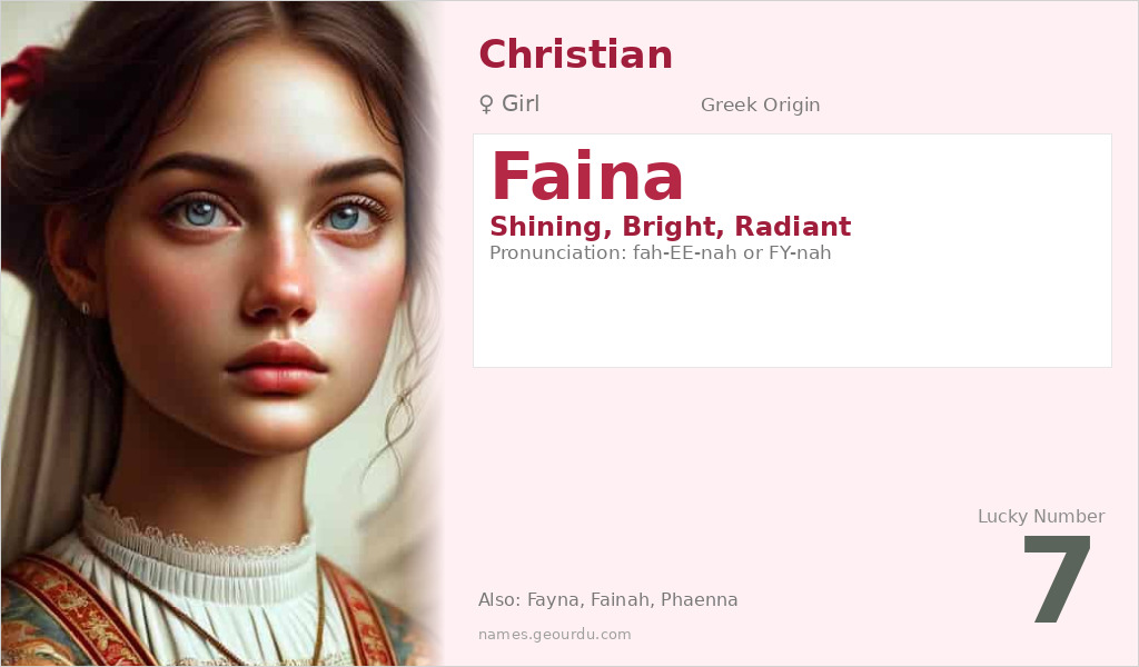 Faina Name Meaning and Details