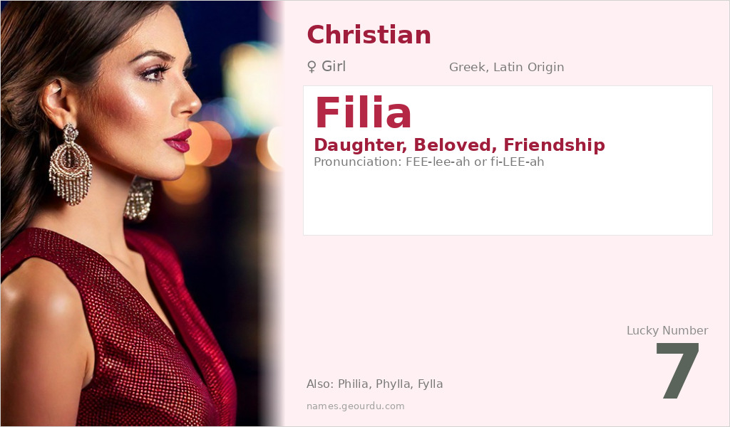Filia Name Meaning and Details